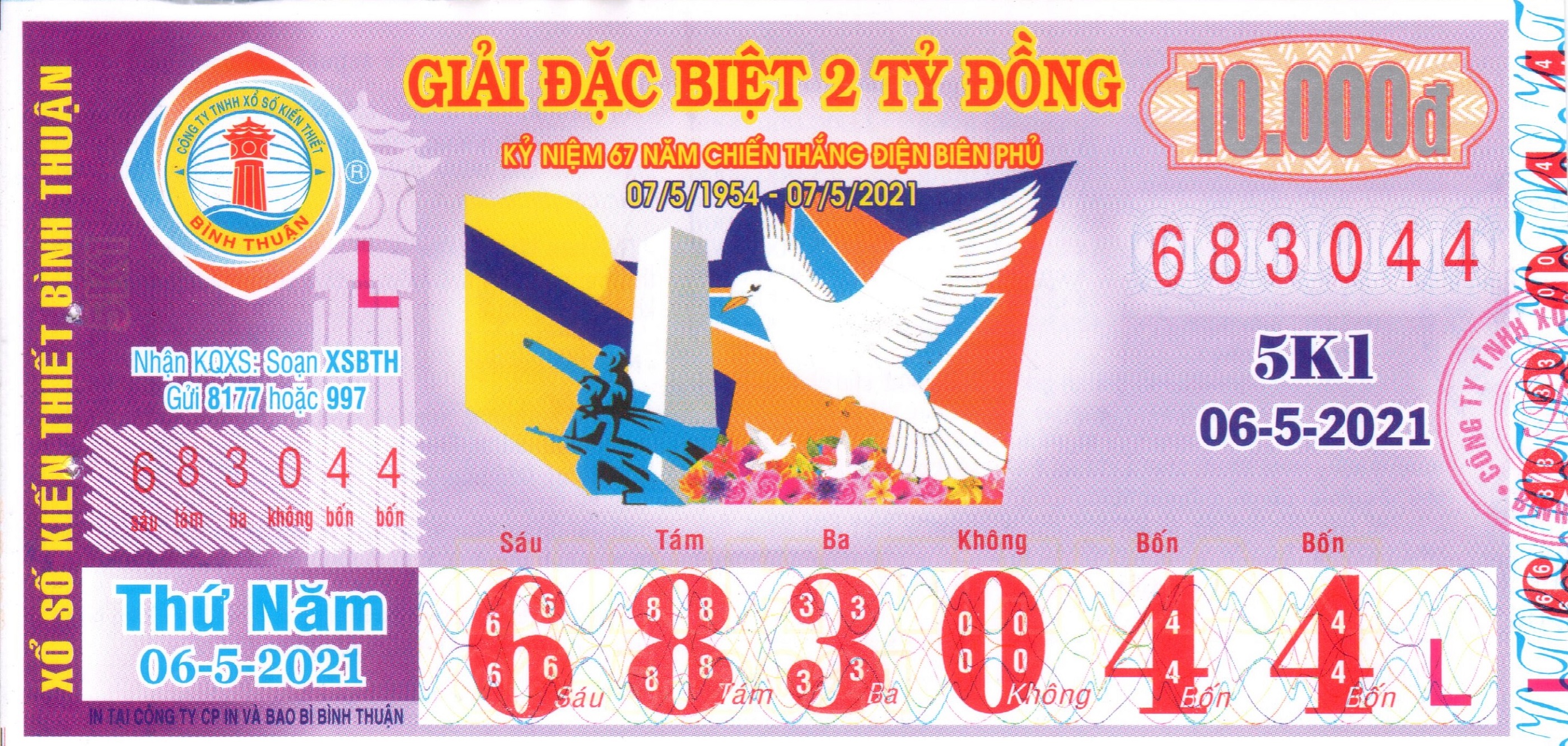 Mẫu vé số Bình Thuận 06/05/2021 kiểm tra đối chiếu khi đổi số trúng - Minh  Ngọc™